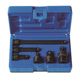 6 Piece 3/8 Drive Accessory Set Adapter & Extensions Blow-Mold Case - Impact Tools