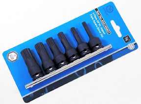 6 Piece 3/8 Drive Triple Square Driver Sockets Mounted on Metal Rail with Clips