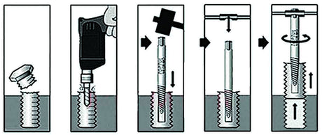 6 Pieces Bolt & Screw Extractor & Handle Set - PKTool | Universal Auto Spares