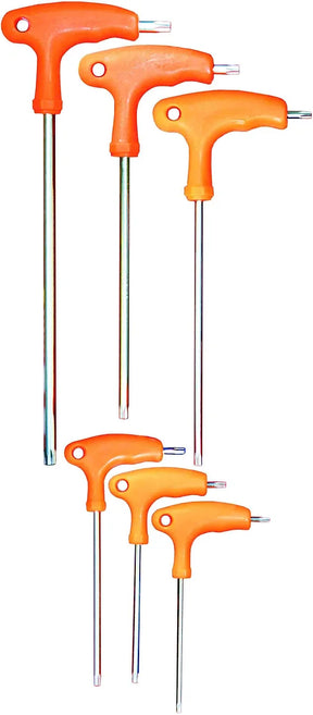6 Pieces CR-V T-Handle Star Set T10, T15, T20 T25, T30 & T40 - PKTool