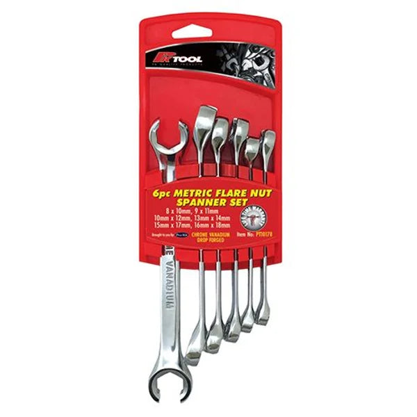 6 Pieces Metric Flare Nut CR-V Spanner Set - PKTool | Universal Auto Spares