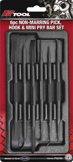 6 Pieces Non-Marring Pick, Hook & Mini Pry Bar Set - PKTool | Universal Auto Spares