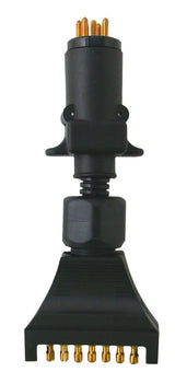 6 Pin Round To 7 Pin Flat Trailer Adaptor, Brass Terminals - LoadMaster