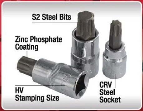 60 Pieces Star Bits & Star Sockets Master Set - PKTool | Universal Auto Spares