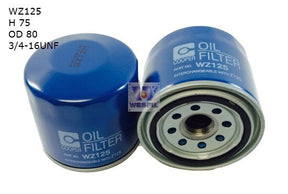 Oil Filter Z125 Fits Daihatsu/Holden/Suzuki WZ125 - Wesfil