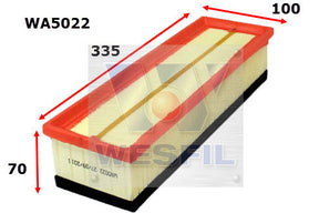 Air Filter A1653 Fits Citroen WA5022 - Wesfil