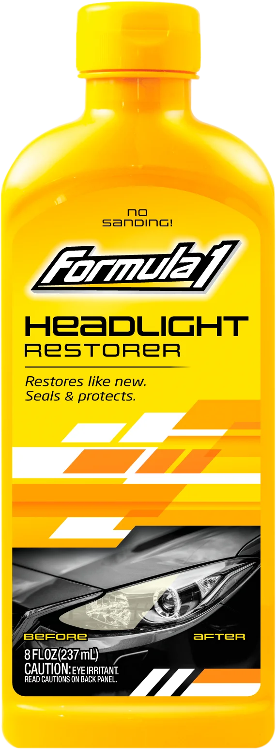 Headlight Cleaner Restorer & Sealant Clears Yellowed Headlights 237ml - Formula 1