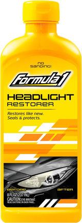 Headlight Cleaner Restorer & Sealant Clears Yellowed Headlights 237ml - Formula 1
