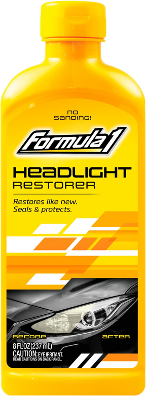 Headlight Cleaner Restorer & Sealant Clears Yellowed Headlights 237ml - Formula 1