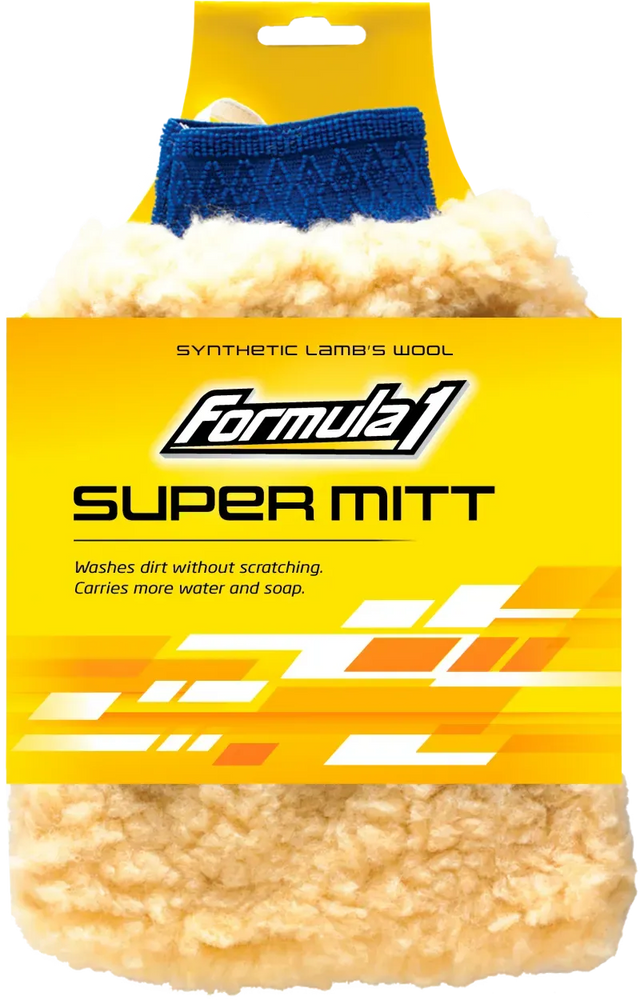 Super Mitt Synthetic Lamb’s Wool Heavy-Duty, Long-Lasting Fibers - Formula 1 | Universal Auto Spares