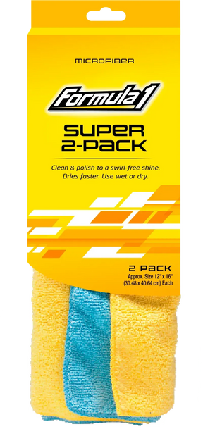 Super 2-Pack of Soft, Absorbent Microfiber Towels - Formula 1