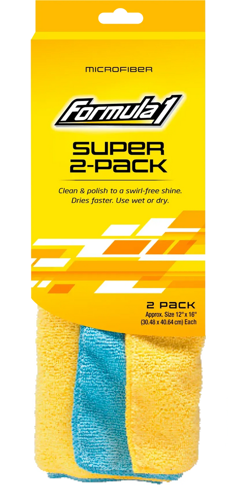 Super 2-Pack of Soft, Absorbent Microfiber Towels - Formula 1