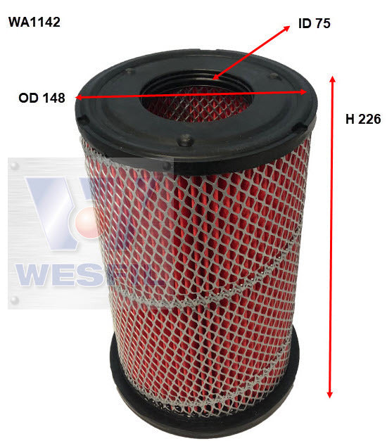 Air Filter A1495 Fits Nissan WA1142 - Wesfil | Universal Auto Spares