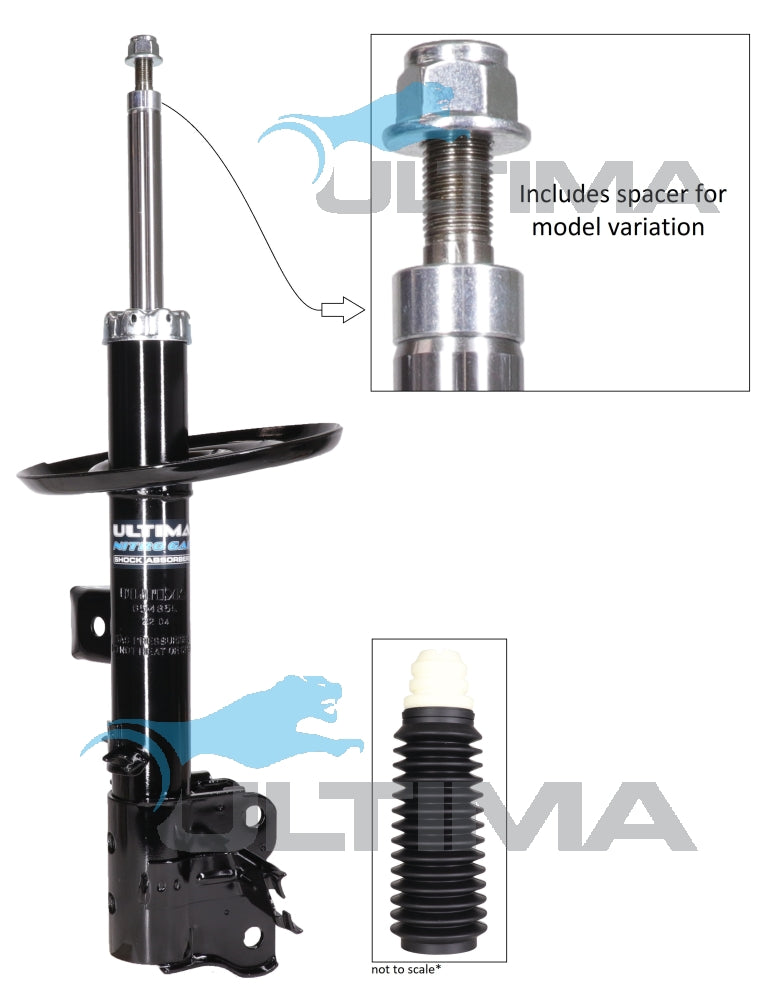 Shock/Strut Fits NISSAN MURANO Z51 Ser 9/2008-On LH FRONT 65485L - Ultima