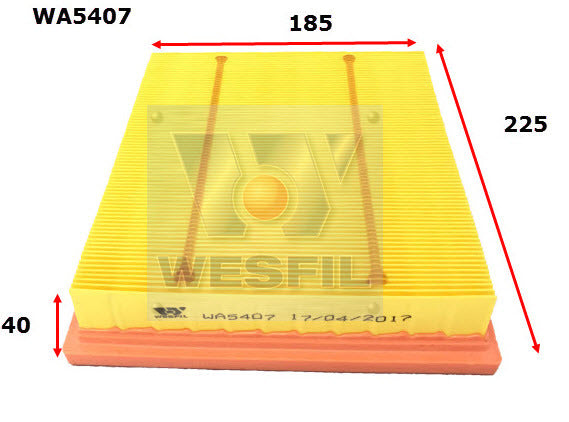 Air Filter Fits LDV WA5407 - Wesfil | Universal Auto Spares