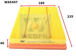 Air Filter Fits LDV WA5407 - Wesfil
