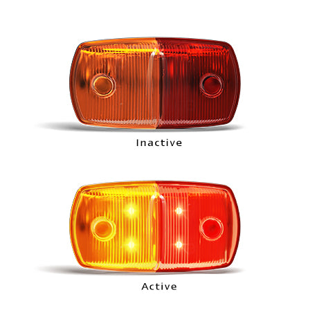 69 Series Single Blister - LED AutoLamps Amber Red Side Marker