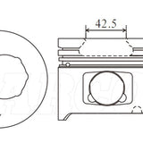 Piston & Pin Set TOYOTA 1HDT LATE 6DP2022-STD - Nason