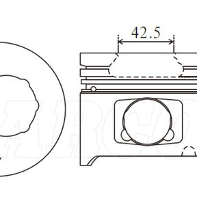 Piston & Pin Set TOYOTA 1HDT LATE 6DP2022-STD - NASON