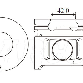 Piston & Pin Set TOYOTA 1HDFTE 6DP2024-1.00 - NASON