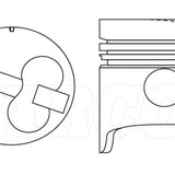 Piston & Pin Set TOYOTA 2H EARLY 102MM LONG 6DP2062-0.50 - Nason