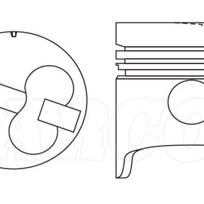 Piston & Pin Set TOYOTA 2H EARLY 102MM LONG 6DP2062-STD - NASON