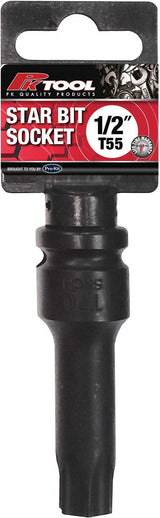 6PT 1/2” DR SNCM Steel 78mm Impact Star Bits Socket T55 - PKTool