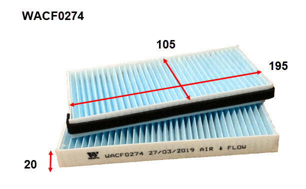 Cabin Filter Fits JMC WACF0274 - Wesfil | Universal Auto Spares