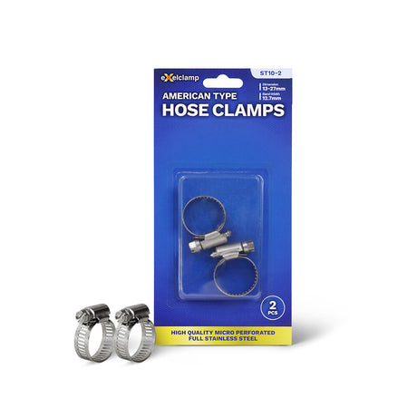 American Type Hose Clamps 13MM-27MM (2PCS) ST10-2 - Exelclamp
