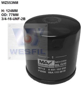 Oil Filter Z553 Fits Audi/VW WZ553NM - Wesfil