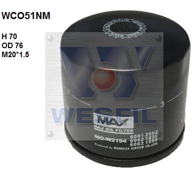 Oil Filter Z690 Fits Alfa WCO51NM - Wesfil | Universal Auto Spares