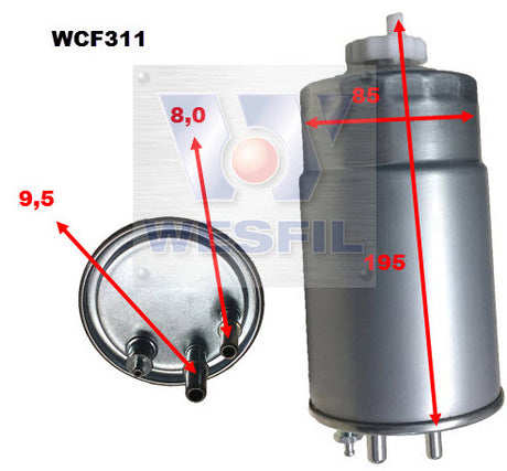 Diesel Fuel Filter Z1094 Fits Fiat WCF311 - Wesfil | Universal Auto Spares