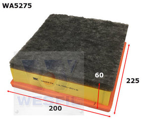 Air Filter A1857 Fits BMW WA5275 - Wesfil