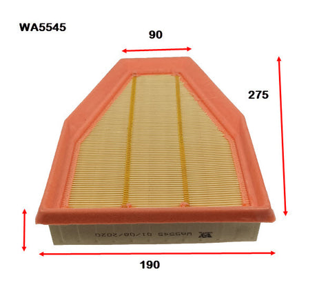 Air Filter Fits Porsche WA5545 - Wesfil | Universal Auto Spares