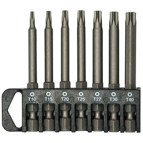 7 Piece 1/4” Hex 70mm Power Bit Tamper Star Bits Set - PKTool