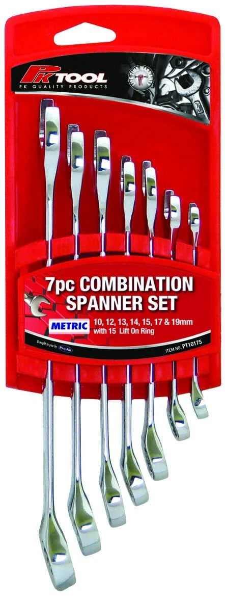 7 Pieces SAE Or Metric CR-V Combination Spanner Set - PKTool | Universal Auto Spares