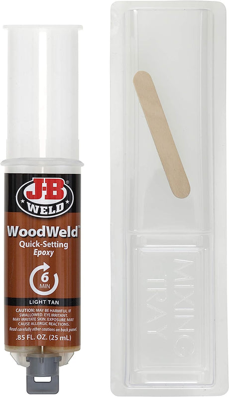 Wood Weld Epoxy Syringe 25ml Strong, Lasting Repairs - J-B Weld