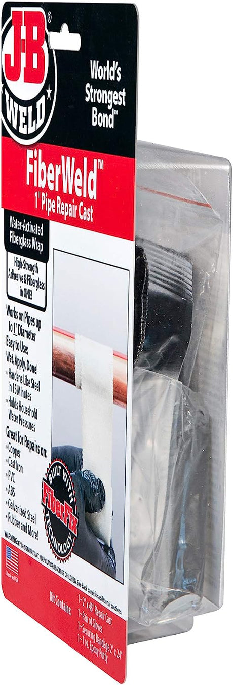 Fiber Weld 1" Pipe Repair Cast Fiberglass Pipe Repair Cast 2.5CM * 121CM - J-B Weld