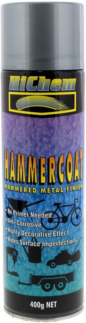 Hammer Coat Silver Grey Hammered Spray Paint Metal Finish 400g - HiChem