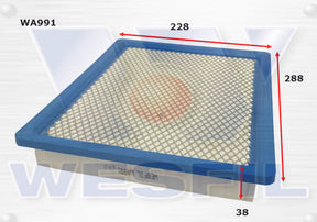 Air Filter A1358 Fits Holden WA991 - Wesfil