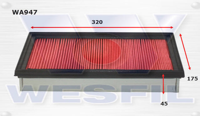 Air Filter A1219 Fits Ford/Mazda WA947 - Wesfil | Universal Auto Spares