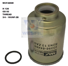 Diesel Fuel Filter Z252Z Fits Toyota WCF48NM - Wesfil