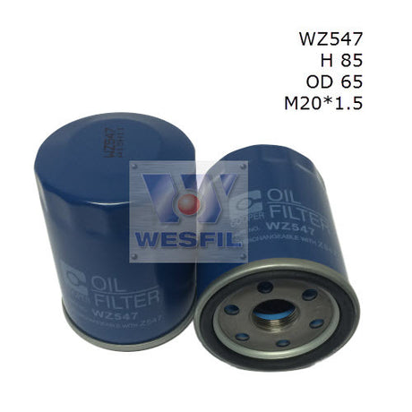 Oil Filter Z547 Fits Honda/Nissan WZ547 - Wesfil