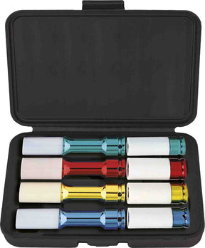 8 Piece 1/2” DR Mag Wheel CR-V Metric Deep Impact Socket Set - PKTool