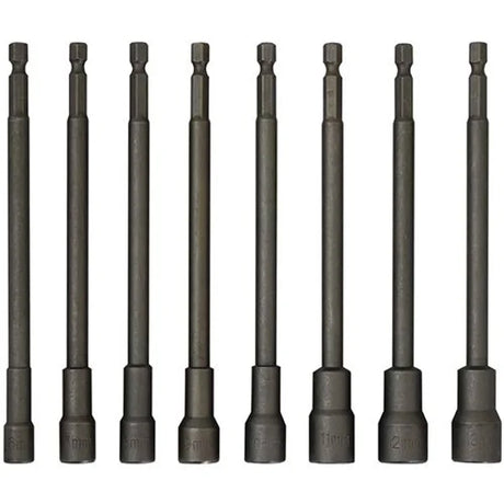 8 Pieces 1/4” DR 150mm Magnetic Socket Nut Driver Set - PKTool | Universal Auto Spares