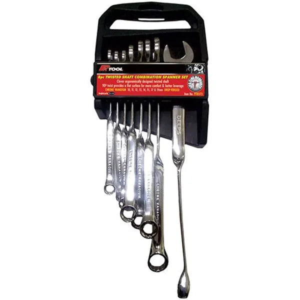 8 Pieces Metric CR-V Twisted Shaft Combination Spanner Set - PKTool | Universal Auto Spares