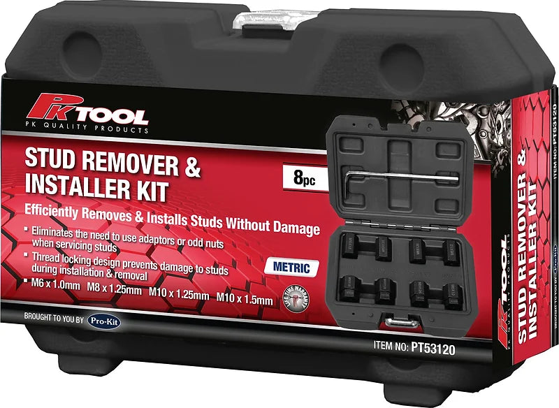 8 Pieces Metric Stud Remover & Installer Kit, Clever Design - PKTool | Universal Auto Spares