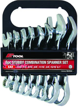8 Pieces SAE CR-V Combination Stubby Spanner Set - PKTool