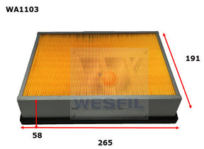 Air Filter A1452 Fits Daewoo/Mercedes WA1103 - Wesfil