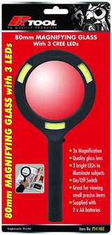 80mm Magnifying Glass With 3W Leds - PKTool | Universal Auto Spares